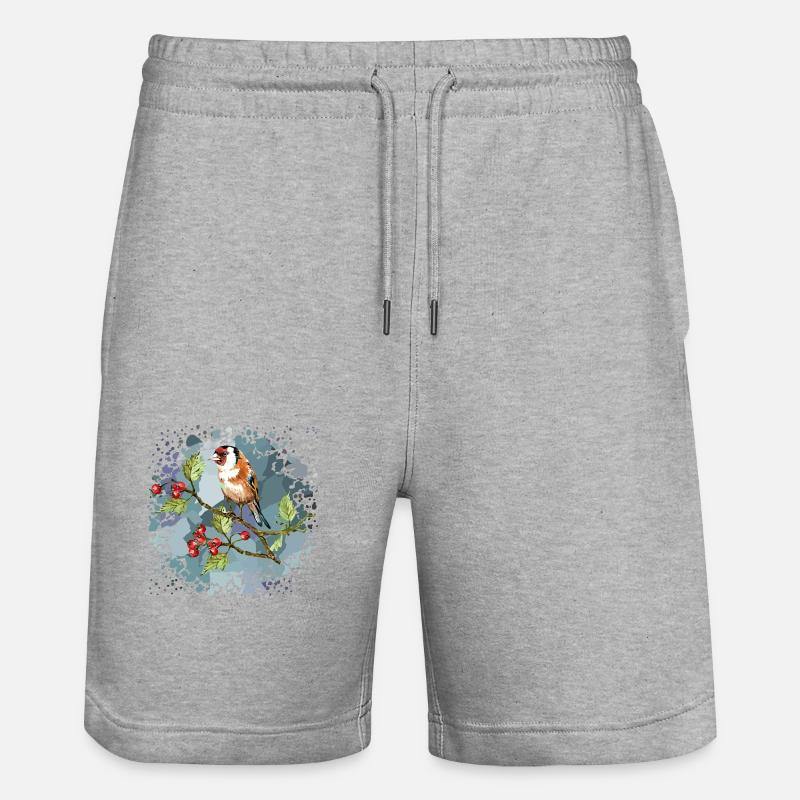 Bunter Vogel - Stanley/Stella Unisex Bio Joggingshorts Trainer  - Grau meliert