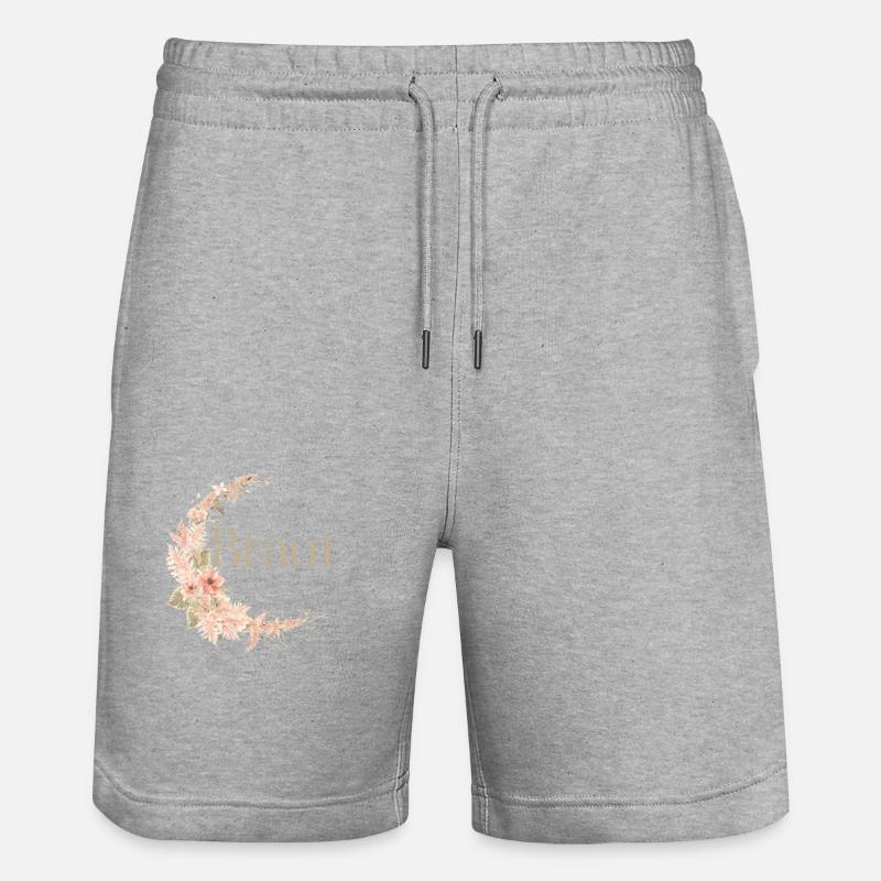 Braut Boho / Junggesellenabschied - Stanley/Stella Unisex Bio Joggingshorts Trainer  - Grau meliert
