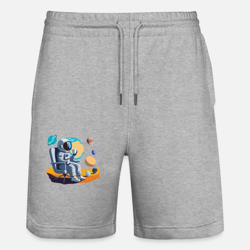 Interstellare Kaffeepause - Stanley/Stella Unisex Bio Joggingshorts Trainer  - Grau meliert