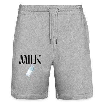 MILK - Stanley/Stella Unisex Bio Joggingshorts Trainer  - Grau meliert - Vorne - Nik (191cm) & Marisol (170cm)
