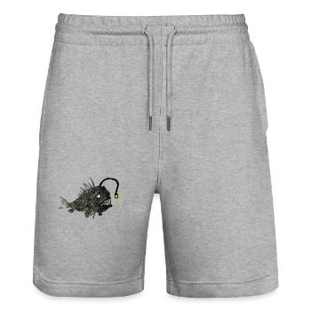 Anglerfisch - Stanley/Stella Unisex Bio Joggingshorts Trainer  - Grau meliert - Vorne - Nik (191cm) & Marisol (170cm)
