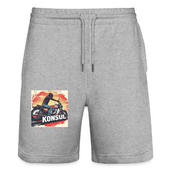 KraftFahrKonsul Spirit60 - Stanley/Stella Unisex Bio Joggingshorts Trainer  - Grau meliert - Vorne - Nik (191cm) & Marisol (170cm)