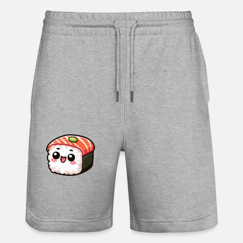 Maki le sushi mignon kawaii - Short de jogging bio TRAINER Stanley/Stella unisexe - gris chiné