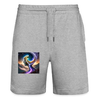 Firefly personne ying yang 60828 - Short de jogging bio TRAINER Stanley/Stella unisexe - gris chiné - Devant - Nik (191cm) & Marisol (170cm)