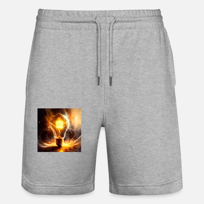 Firefly im Glühlampendesign - Stanley/Stella Unisex Bio Joggingshorts Trainer  - Grau meliert