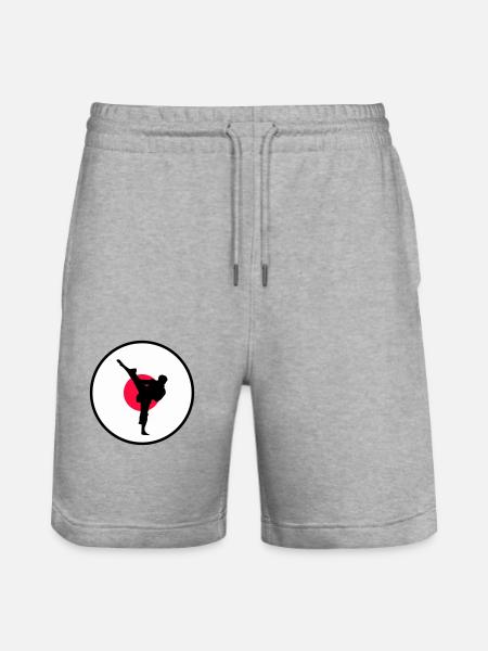 Karate Japan - Stanley/Stella Trainer Unisex Organic Jogging Shorts - heather grey