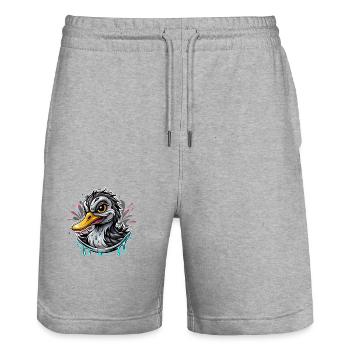 Canard - Short de jogging bio TRAINER Stanley/Stella unisexe - gris chiné - Devant - Nik (191cm) & Marisol (170cm)