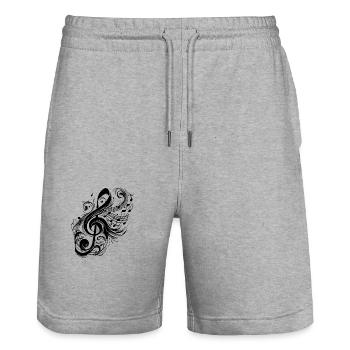 Clé de musique vintage avec des Notes sauvages - Short de jogging bio TRAINER Stanley/Stella unisexe - gris chiné - Devant - Nik (191cm) & Marisol (170cm)