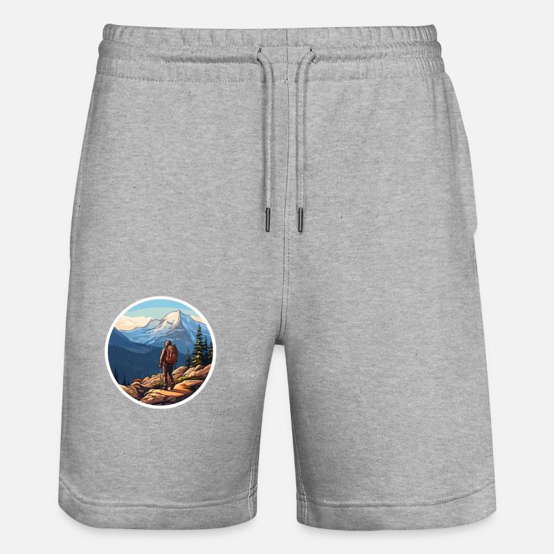 Wandern oder Hiking - Stanley/Stella Trainer Unisex Organic Jogging Shorts - heather grey
