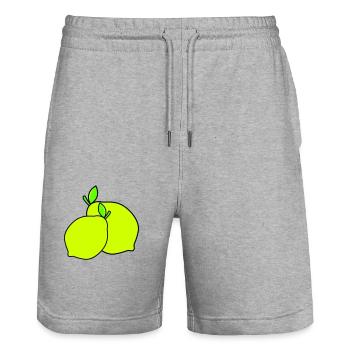 zitronen - Stanley/Stella Unisex Bio Joggingshorts Trainer  - Grau meliert - Vorne - Nik (191cm) & Marisol (170cm)