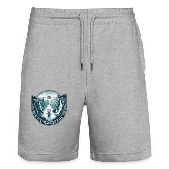 Epische Fjordexpedition - Stanley/Stella Unisex Bio Joggingshorts Trainer  - Grau meliert - Vorne - Nik (191cm) & Marisol (170cm)