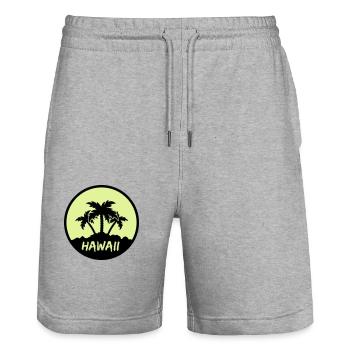 Hawaiian Palms - Stanley/Stella Trainer Unisex Organic Jogging Shorts - heather grey - Front - Nik (191cm) & Marisol (170cm)