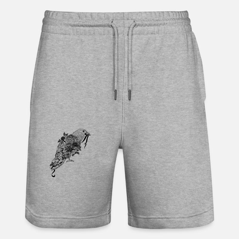 Corbeau fleuri - Short de jogging bio TRAINER Stanley/Stella unisexe - gris chiné