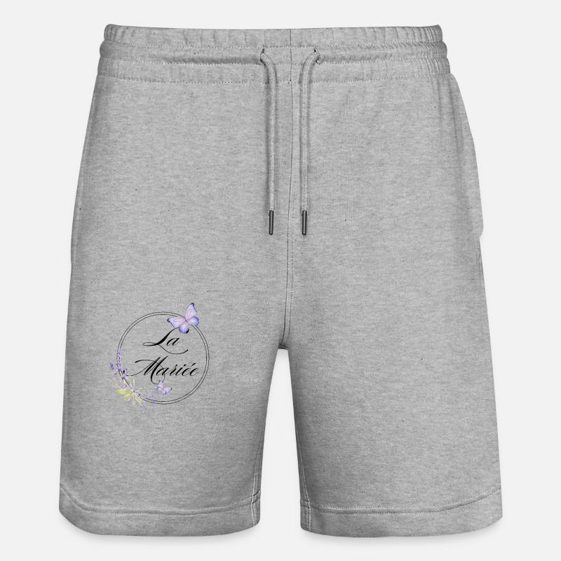 Der Braut-Schmetterling - Braut-Geschenkidee - Stanley/Stella Unisex Bio Joggingshorts Trainer  - Grau meliert