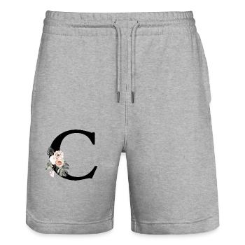 Tropischer Blumenbuchstabe c - Stanley/Stella Unisex Bio Joggingshorts Trainer  - Grau meliert - Vorne - Nik (191cm) & Marisol (170cm)