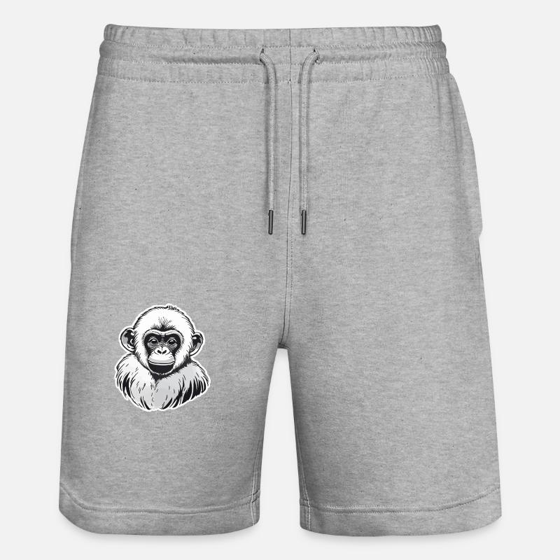 Aquarelles de singe - Short de jogging bio TRAINER Stanley/Stella unisexe - gris chiné
