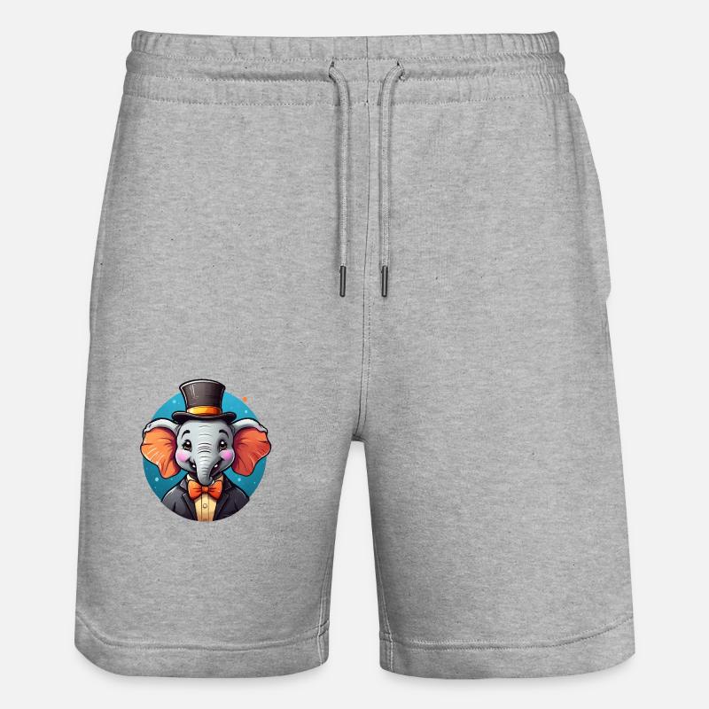 Éléphant comique drôle - Short de jogging bio TRAINER Stanley/Stella unisexe - gris chiné