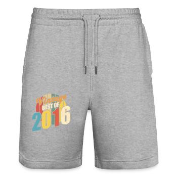 Vintage 2016 Best of 2016 - Annif 8 Years - Stanley/Stella Trainer Unisex Organic Jogging Shorts - heather grey - Front - Nik (191cm) & Marisol (170cm)