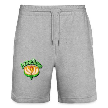 anneliese2 - Stanley/Stella Unisex Bio Joggingshorts Trainer  - Grau meliert - Vorne - Nik (191cm) & Marisol (170cm)