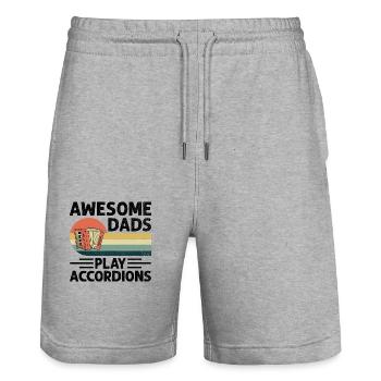 Awesome Dads Play Accordions Accordionist Accordio - Stanley/Stella Trainer Unisex Organic Jogging Shorts - heather grey - Front - Nik (191cm) & Marisol (170cm)