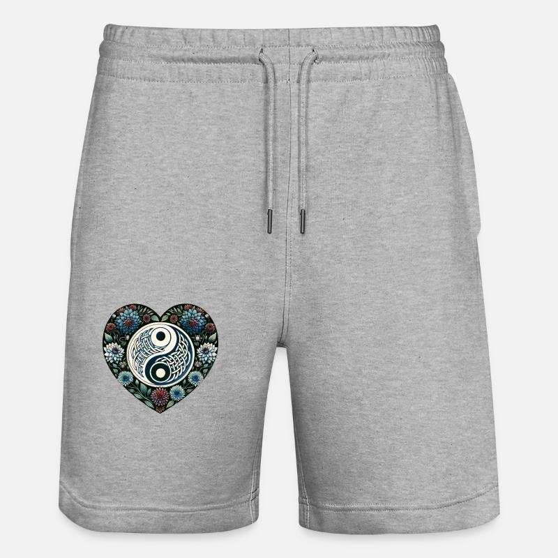 Yin Yang Floral - Short de jogging bio TRAINER Stanley/Stella unisexe - gris chiné