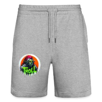Troll - Stanley/Stella Unisex Bio Joggingshorts Trainer  - Grau meliert - Vorne - Nik (191cm) & Marisol (170cm)