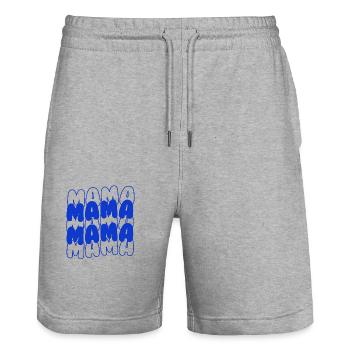 Mama Mama - Stanley/Stella Unisex Bio Joggingshorts Trainer  - Grau meliert - Vorne - Nik (191cm) & Marisol (170cm)