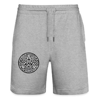 Alte Wikingersymbole Keltisch-Gälisch Version 4 - Stanley/Stella Unisex Bio Joggingshorts Trainer  - Grau meliert - Vorne - Nik (191cm) & Marisol (170cm)