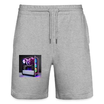 RGB Gaming PC - Stanley/Stella Unisex Bio Joggingshorts Trainer  - Grau meliert - Vorne - Nik (191cm) & Marisol (170cm)