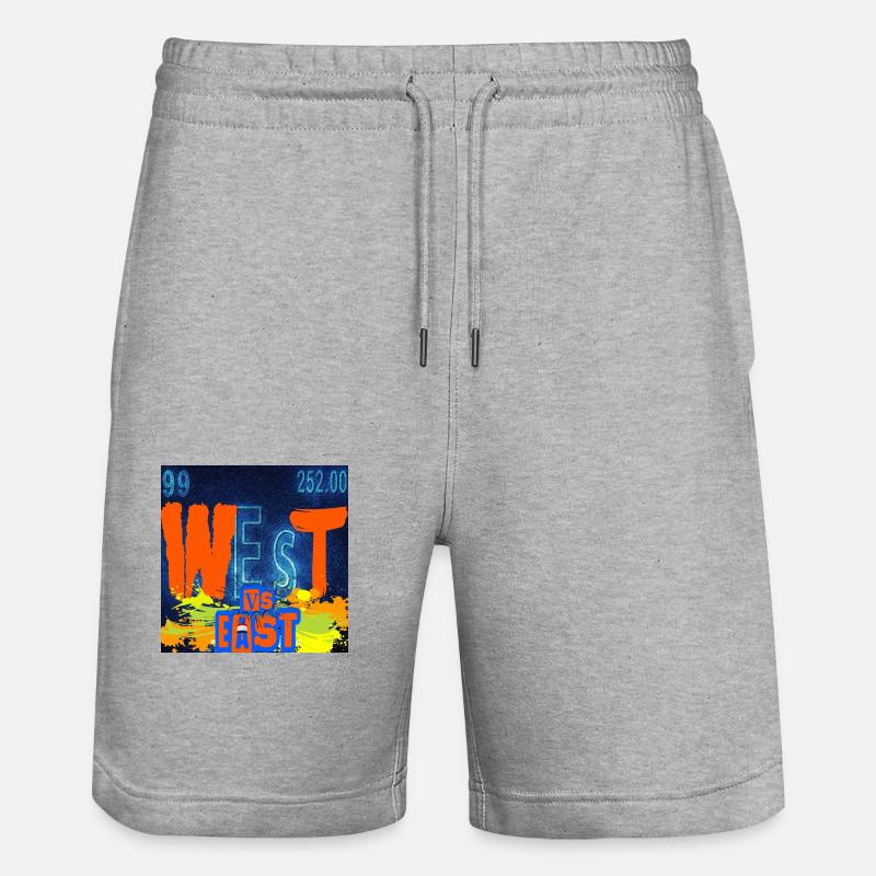 WEST VS EAST CHEMISTRY - Short de jogging bio TRAINER Stanley/Stella unisexe - gris chiné