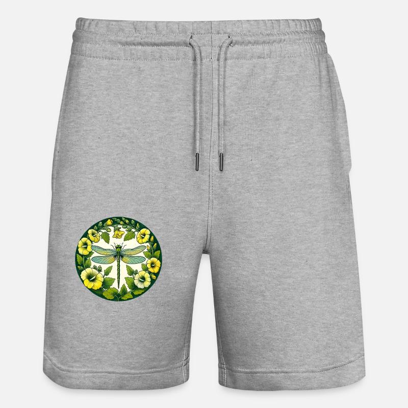 Libellule verte - Short de jogging bio TRAINER Stanley/Stella unisexe - gris chiné