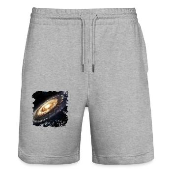 Of stars and galaxies - Stanley/Stella Trainer Unisex Organic Jogging Shorts - heather grey - Front - Nik (191cm) & Marisol (170cm)