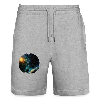 Astronomie ist eine Wissenschaft - Stanley/Stella Unisex Bio Joggingshorts Trainer  - Grau meliert - Vorne - Nik (191cm) & Marisol (170cm)