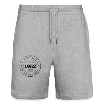 The legend of 1952 limited edition - Stanley/Stella Trainer Unisex Organic Jogging Shorts - heather grey - Front - Nik (191cm) & Marisol (170cm)
