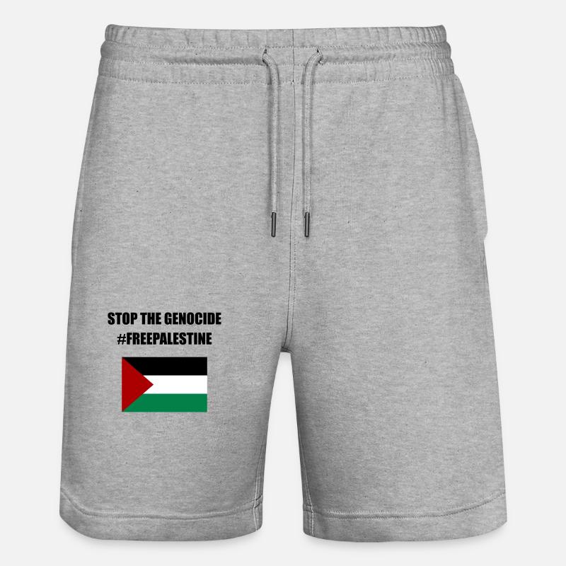 Palestine libre - Short de jogging bio TRAINER Stanley/Stella unisexe - gris chiné