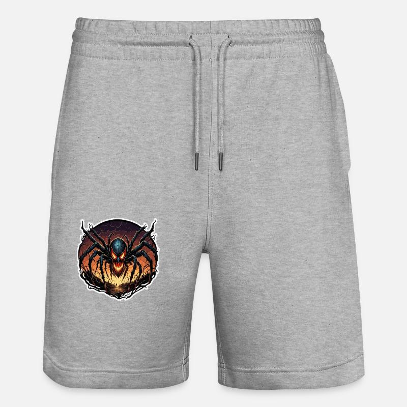 Spider / Web / Pet / Reptile / Eight-legged - Stanley/Stella Trainer Unisex Organic Jogging Shorts - heather grey