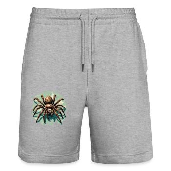 Spinne / Netz / Haustier / Kriechtier / Achtbeiner - Stanley/Stella Unisex Bio Joggingshorts Trainer  - Grau meliert - Vorne - Nik (191cm) & Marisol (170cm)