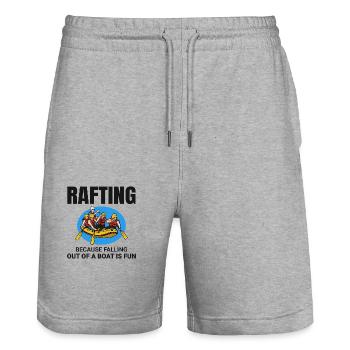 Rafting Team Raft White Water Rafter Paddle Funny - Stanley/Stella Trainer Unisex Organic Jogging Shorts - heather grey - Front - Nik (191cm) & Marisol (170cm)