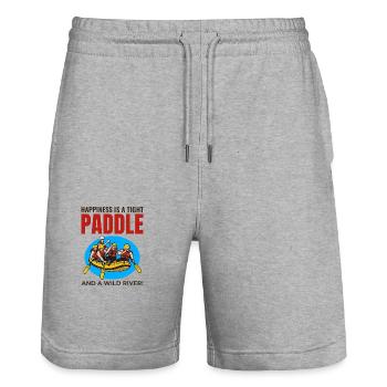 Rafting Team Raft Eau Vive Rafter Paddle Drôle - Short de jogging bio TRAINER Stanley/Stella unisexe - gris chiné - Devant - Nik (191cm) & Marisol (170cm)