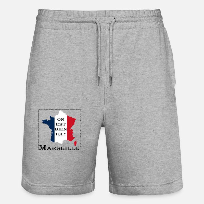 On est bien à Marseille - Short de jogging bio TRAINER Stanley/Stella unisexe - gris chiné