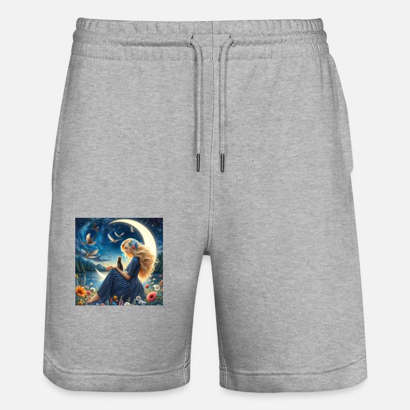 femma au croissant de lune - Short de jogging bio TRAINER Stanley/Stella unisexe - gris chiné