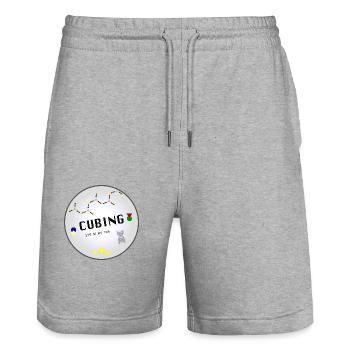 Cubing It's In My DNA - Stanley/Stella Trainer Unisex Organic Jogging Shorts - heather grey - Front - Nik (191cm) & Marisol (170cm)