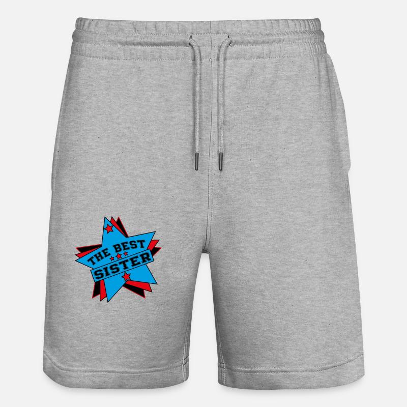 DIE BESTE SCHWESTER - Stanley/Stella Unisex Bio Joggingshorts Trainer  - Grau meliert