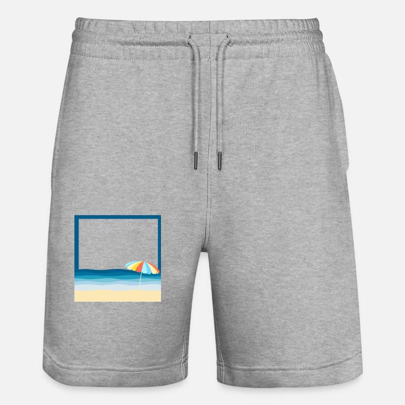 Plage d'été avec un parasol - Short de jogging bio TRAINER Stanley/Stella unisexe - gris chiné