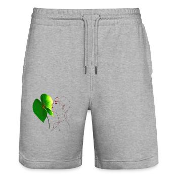 Blumen Frauen Mädchen Mode Design Kunst Weiblicher Stil - Stanley/Stella Unisex Bio Joggingshorts Trainer  - Grau meliert - Vorne - Nik (191cm) & Marisol (170cm)