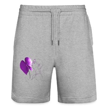 Flowers Women girl fashion design art female style - Stanley/Stella Trainer Unisex Organic Jogging Shorts - heather grey - Front - Nik (191cm) & Marisol (170cm)