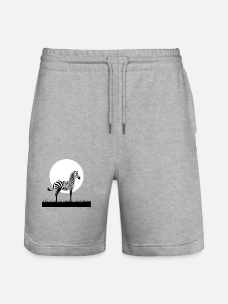 Zebra Minimalism - Stanley/Stella Trainer Unisex Organic Jogging Shorts - heather grey