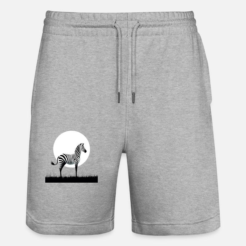 Zebra Minimalism - Stanley/Stella Trainer Unisex Organic Jogging Shorts - heather grey