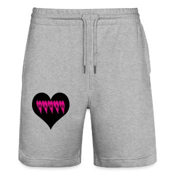 Maman coeur - Short de jogging bio TRAINER Stanley/Stella unisexe - gris chiné - Devant - Nik (191cm) & Marisol (170cm)