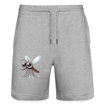 Mücke - Stanley/Stella Unisex Bio Joggingshorts Trainer  - Grau meliert - Vorne - Nik (191cm) & Marisol (170cm)